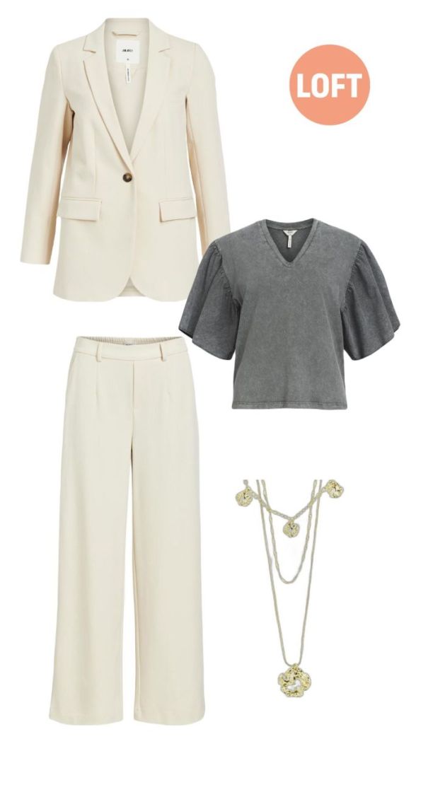 OBJLISA WIDE PANT NOOS SANDSHELL