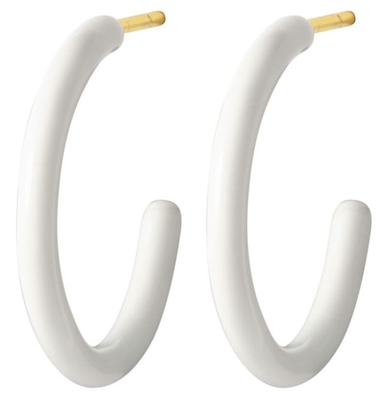 Color Hoops Medium Pair WHITE