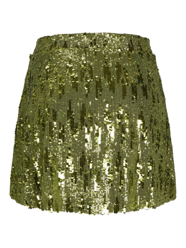 JXTARA SEQUIN MINI SKIRT PARROT GREEN