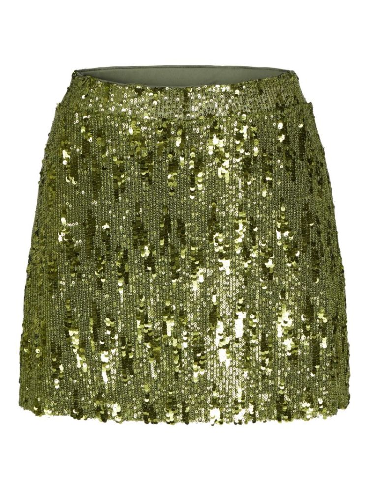 JXTARA SEQUIN MINI SKIRT PARROT GREEN