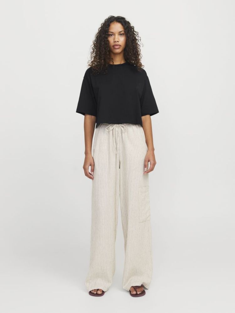 JXANDREA LOOSE SS CROPPED NOOS BLACK