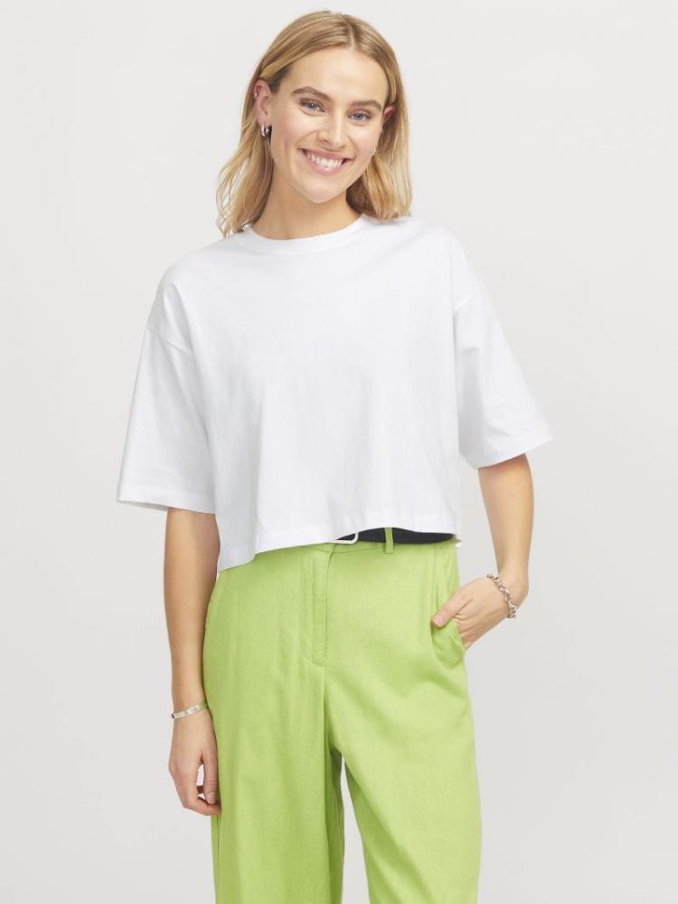 JXANDREA LOOSE SS CROPPED NOOS BRIGHT WHITE