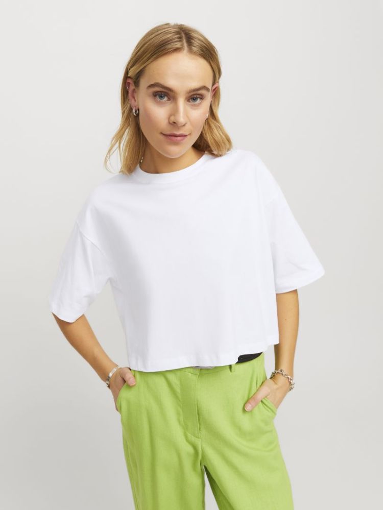 JXANDREA LOOSE SS CROPPED NOOS BRIGHT WHITE  
