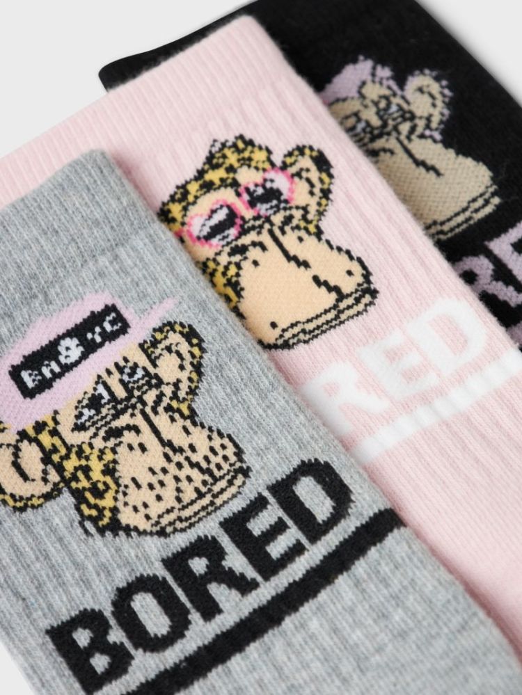 NLFABRISSI BOREDOFD 3P SOCK BLACK PACK