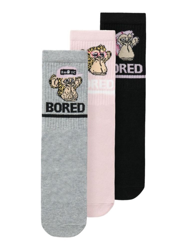 NLFABRISSI BOREDOFD 3P SOCK BLACK PACK