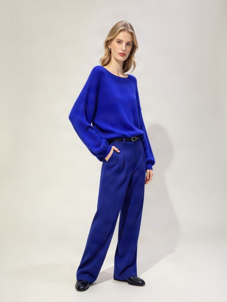RONDE HALS COBALT BLUE