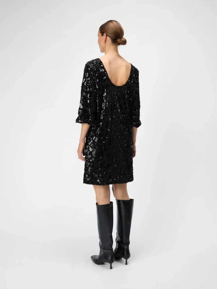 OBJEMINE SHORT DRESS BLACK