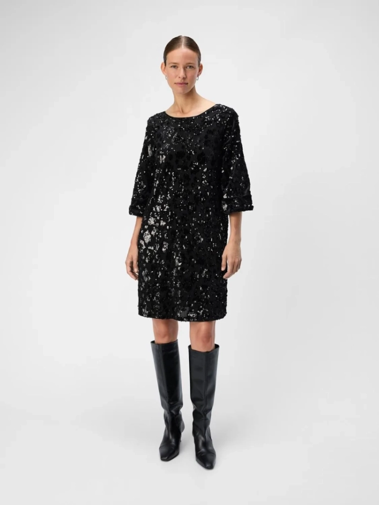 OBJEMINE SHORT DRESS BLACK
