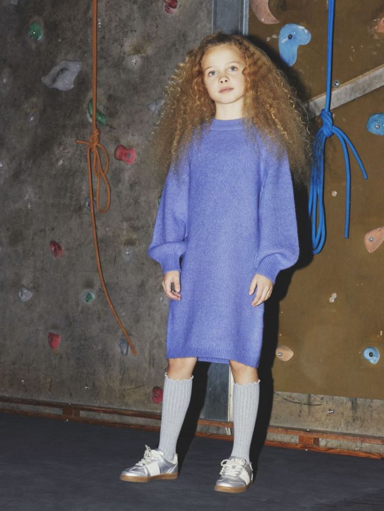 NKFOMARIAN LS KNIT DRESS BLUE ICE