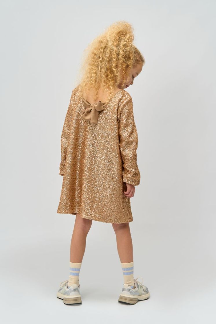 TNRUPA L_S SEQUIN DRESS GOLD