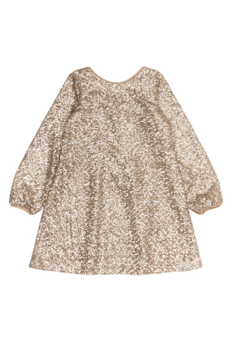 TNRUPA L_S SEQUIN DRESS GOLD