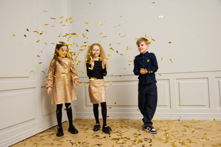 TNRUPA L_S SEQUIN DRESS GOLD