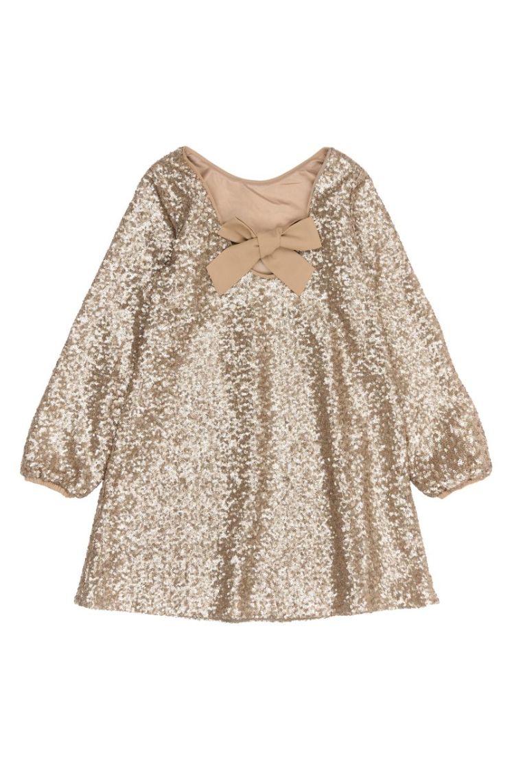 TNRUPA L_S SEQUIN DRESS GOLD