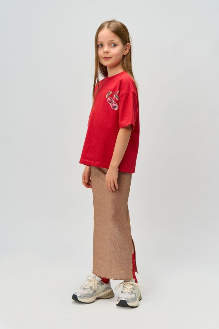 TNROSALIND LONG GLITTER SKIRT GOLD