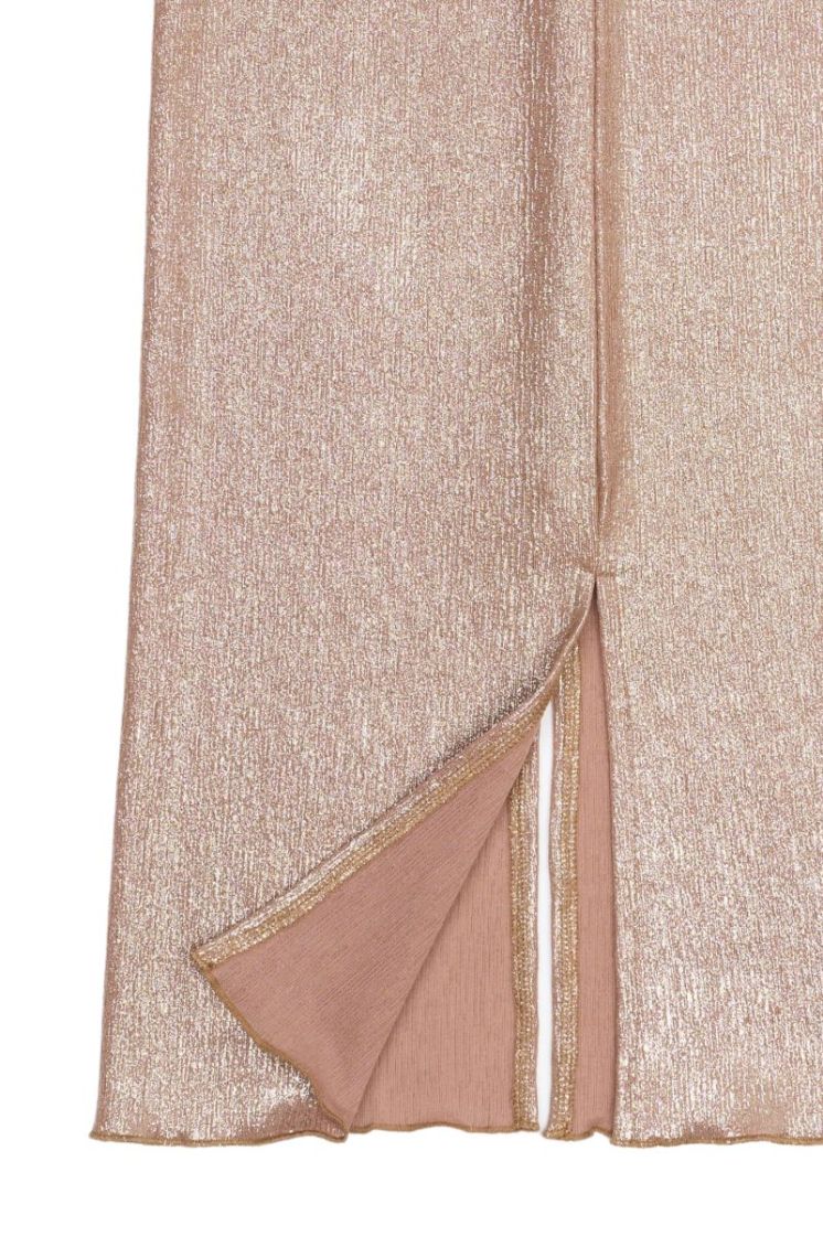 TNROSALIND LONG GLITTER SKIRT GOLD