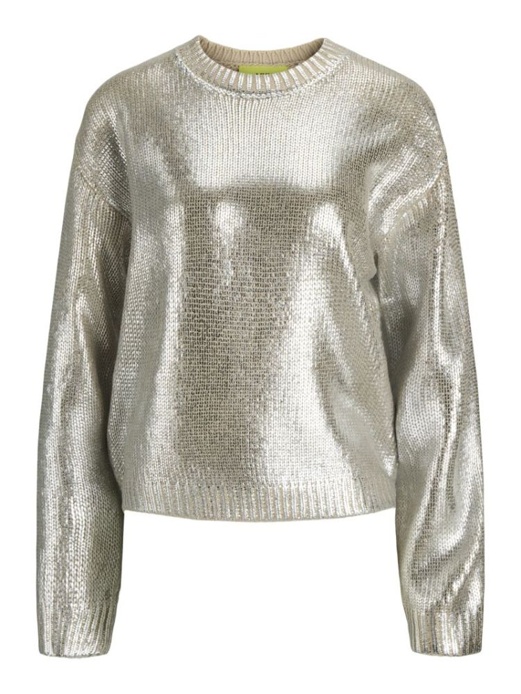JXSILVIA CREW NECK KNIT SILVER