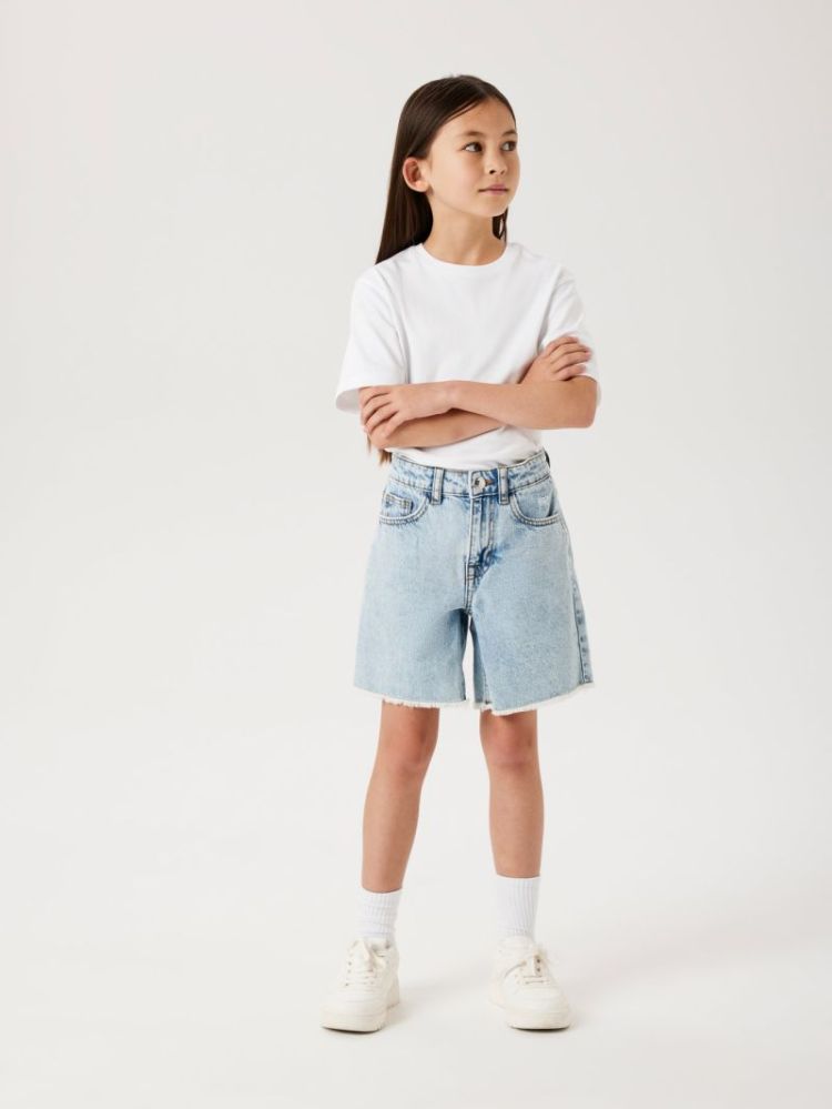NKFBELLA HW WIDE DNM SHORTS 14 Light Blue Blea