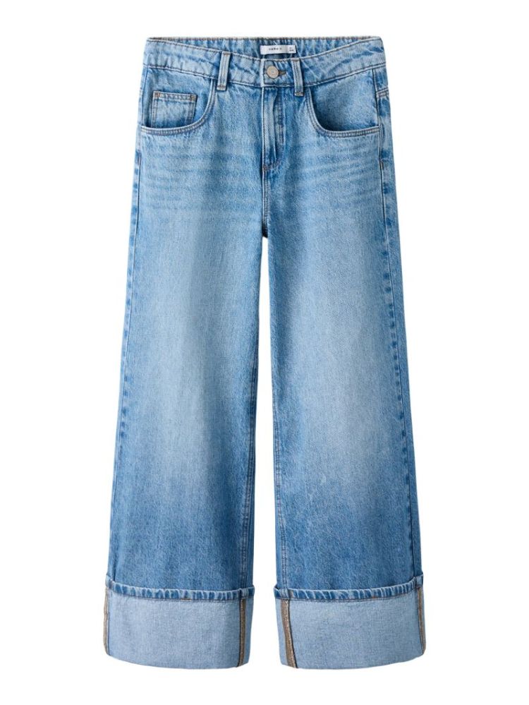 NKFBELLA WIDE LC FOLD JEANS 11 Medium Blue Den