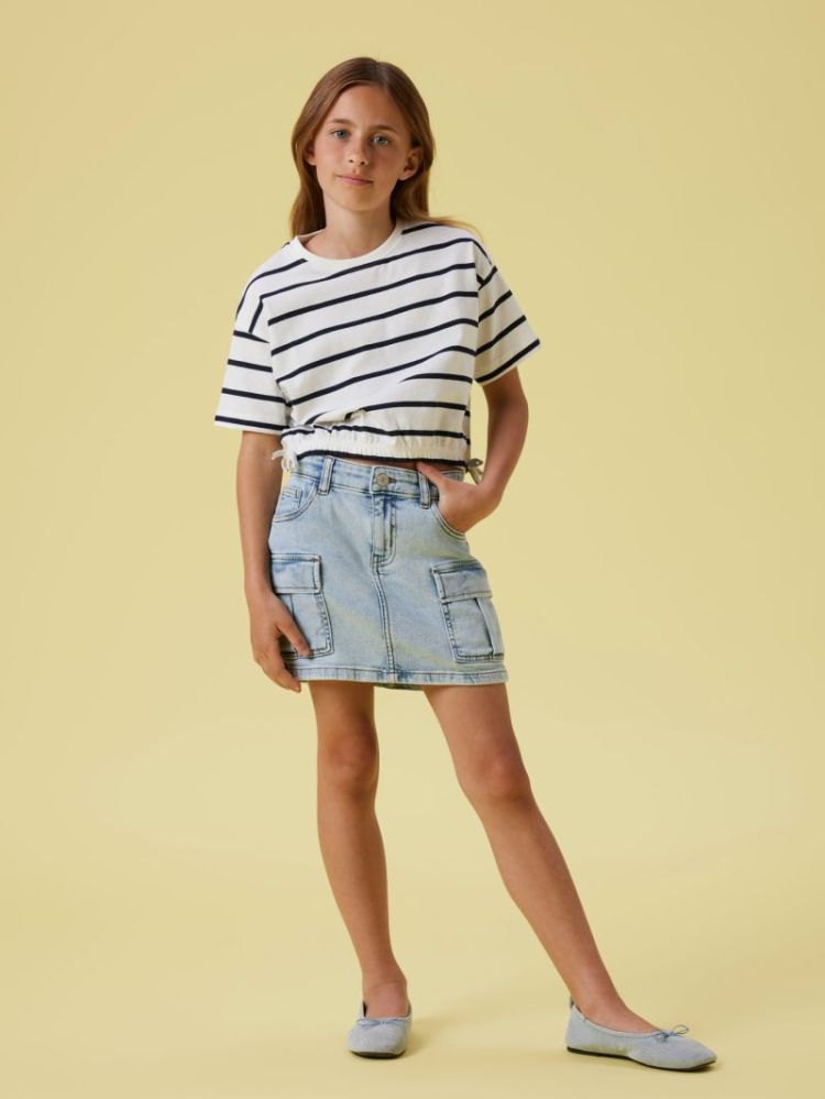 NKFFUNION SS CROPPED BOXY TOP Jet Stream DARK