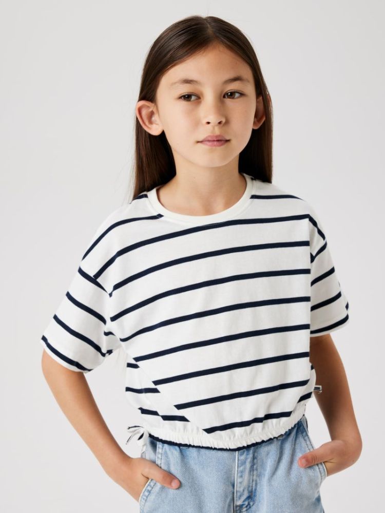 NKFFUNION SS CROPPED BOXY TOP Jet Stream DARK