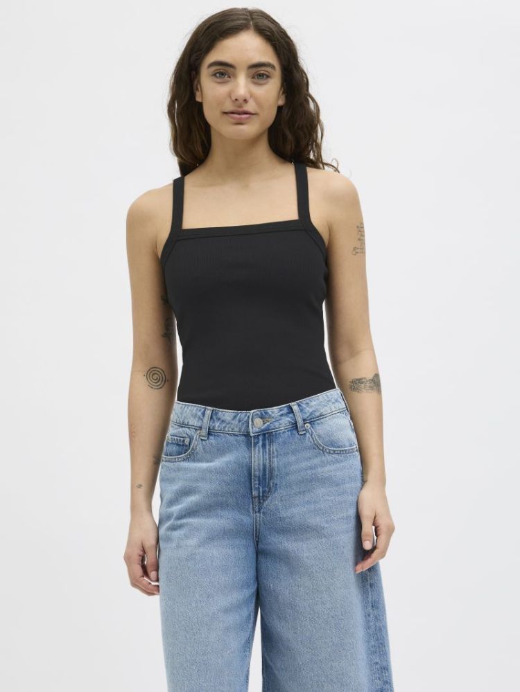 JXFIFI STR SL RIB TOP BLACK
