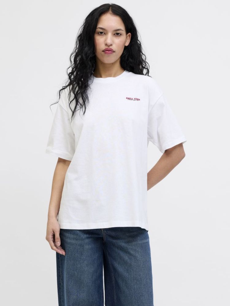 JXMILLOW LOOSE SS TEE BR WHITE:SHELL