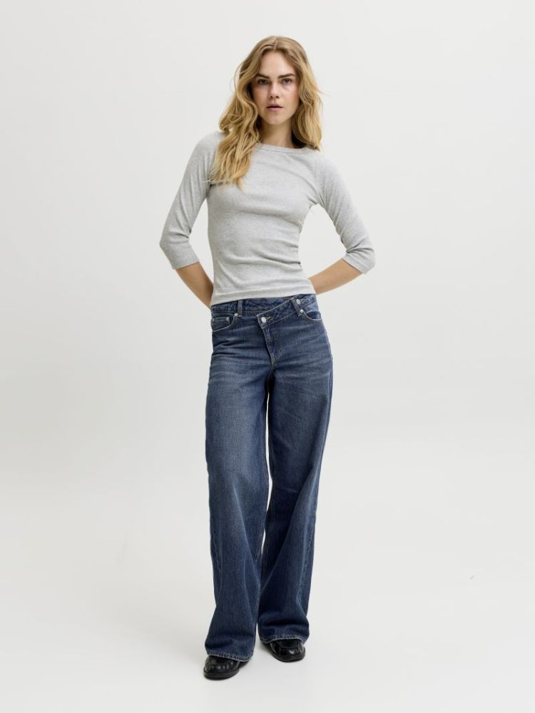 JXTOKYO CATIE WIDE HW DENIM DARK BLUE DENIM