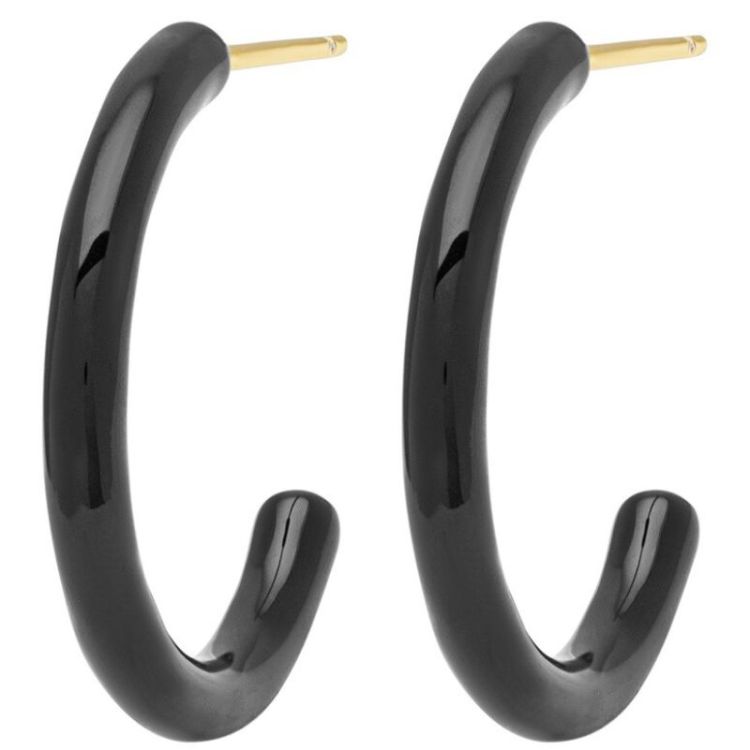 Color Hoops Medium Pair BLACK