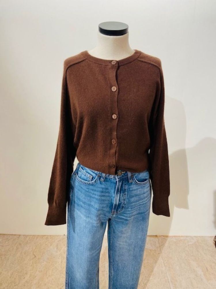 CARDIGAN FIJN  CHOCO