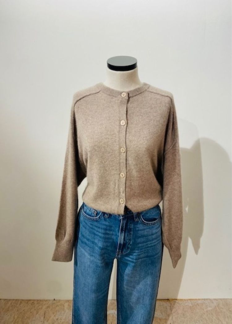 CARDIGAN FIJN  TAUPE