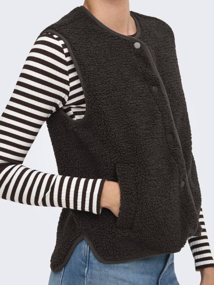 JDYSIMINA TEDDY WAISTCOAT CHOCOLATE TORTE