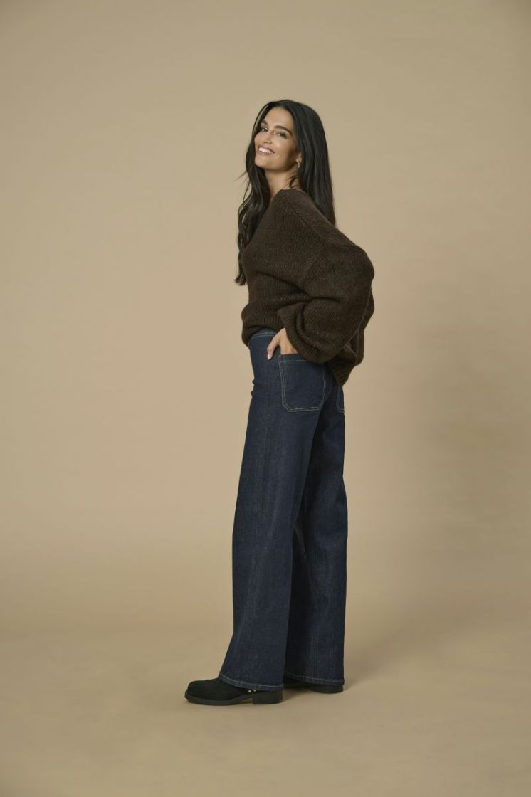 JDYVANESSA MW WIDE JEANS NOOS DARK BLUE DENIM