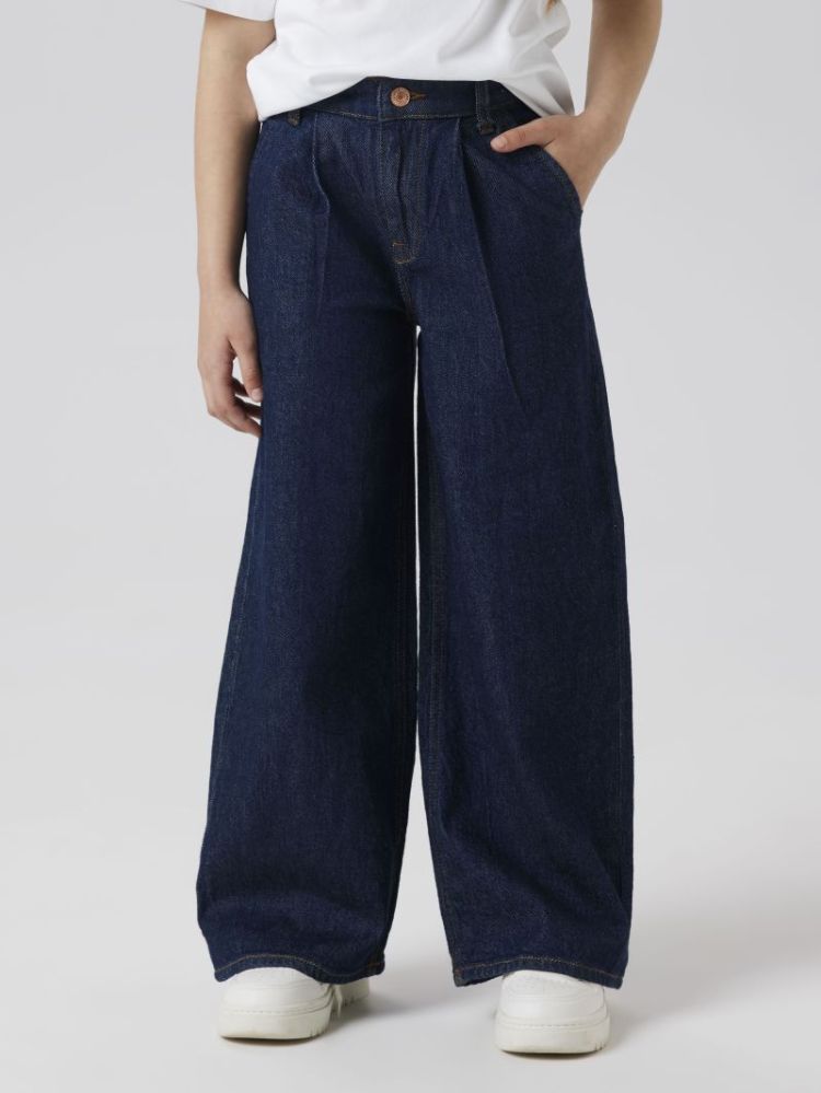 NKFBELLA HW W PLEAT NOOS DARK BLUE DENIM