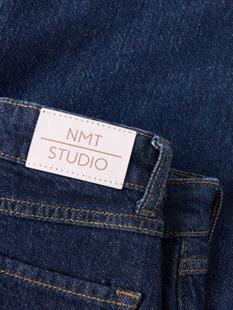 NKFBELLA HW W PLEAT NOOS DARK BLUE DENIM