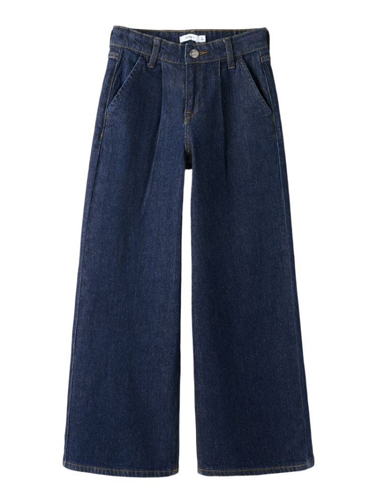 NKFBELLA HW W PLEAT NOOS DARK BLUE DENIM