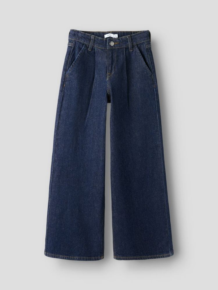 NKFBELLA HW W PLEAT NOOS DARK BLUE DENIM