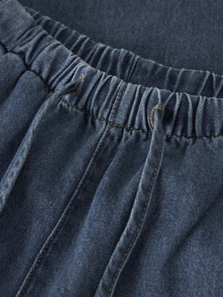 NKFBELLA X-WIDE PULL UP JEANS DARK BLUE