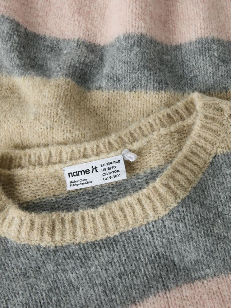 NKFLUCI LS LOOSE KNIT SUBDUED BLUE