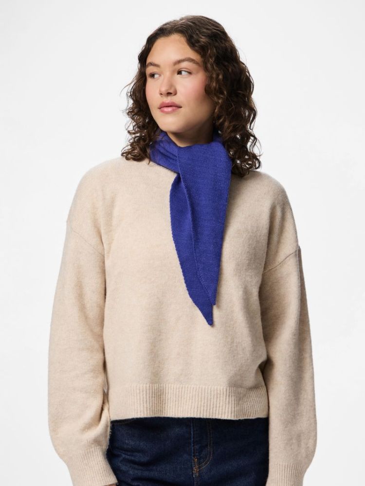 PCKOMMA TRIANGLE SCARF NOOS BLUING