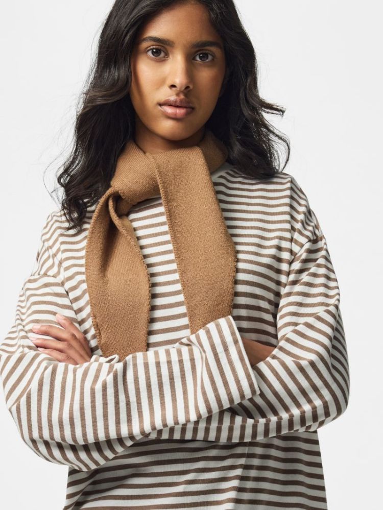 PCKOMMA TRIANGLE SCARF NOOS TOASTED COCONUT