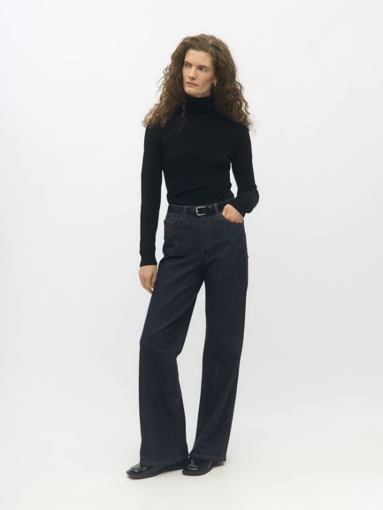 OBJRIO MAE MW WIDE JEANS NOOS DARK BLUE DENIM