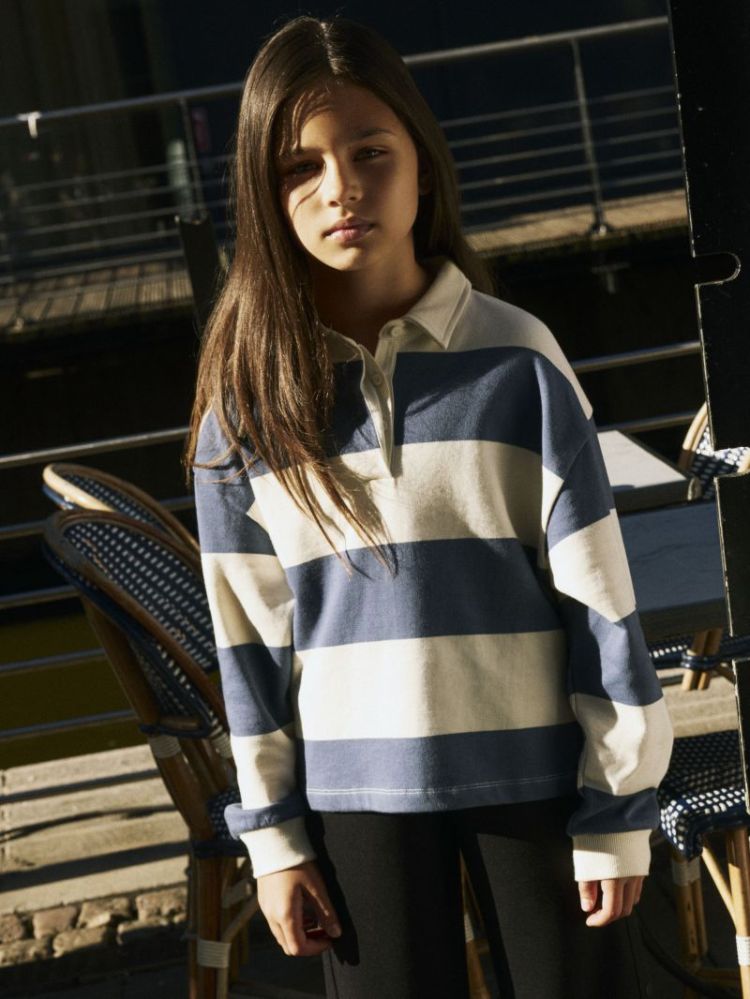 NKFLIRIK LS RLX POLO SWEAT VINTAGE INDIGO