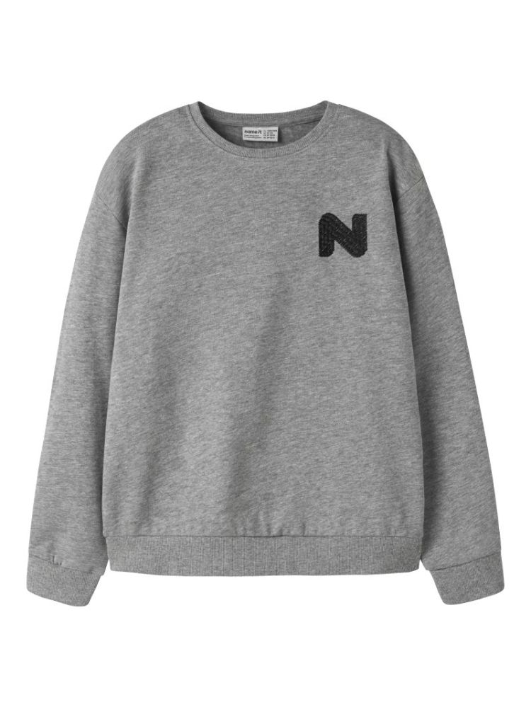 NKMNILAN LS NREG SWE GREY MELANGE