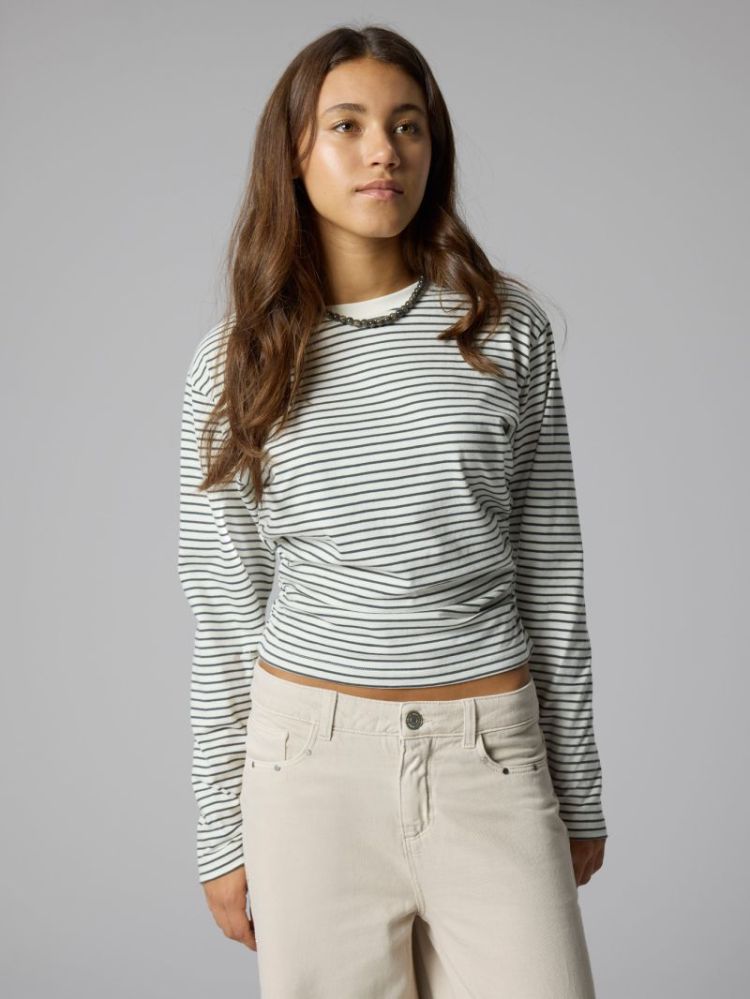 NLFNOVEGAT LS SHORT RUCHED TOP DARK SHADOW STR