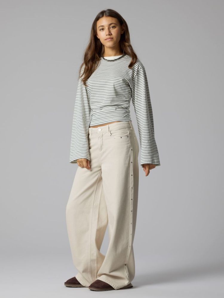 NLFNOVEGAT LS SHORT RUCHED TOP DARK SHADOW STR