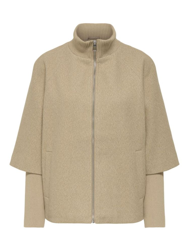 JDYMEMORY LIFE RIB SHORT JACKE BROWN MEL WHITE