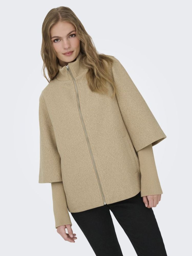 JDYMEMORY LIFE RIB SHORT JACKE BROWN MEL WHITE