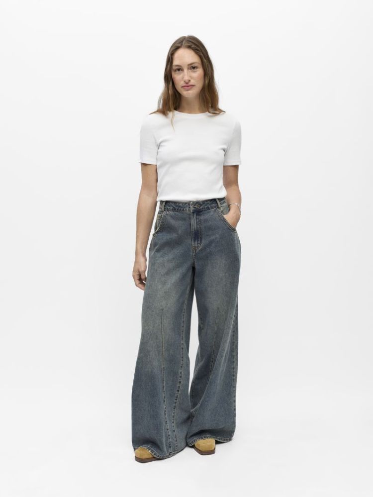 OBJDIPSY MW LO LONG JEANS MEDIUM BLUE DEN