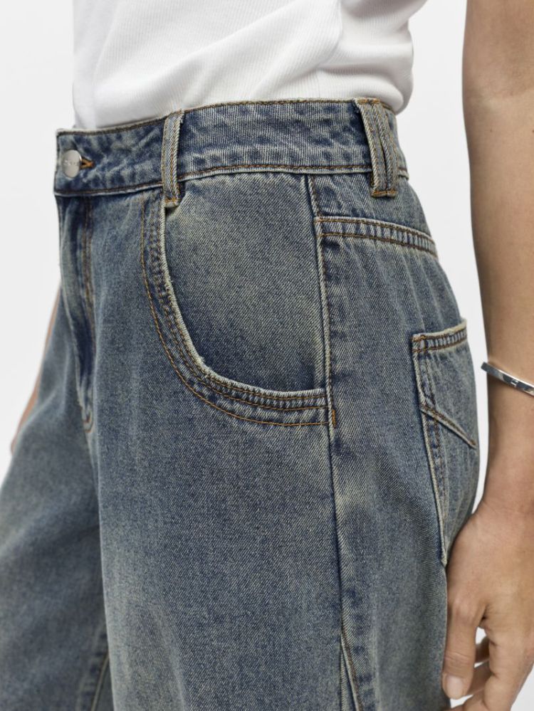 OBJDIPSY MW LO LONG JEANS MEDIUM BLUE DEN
