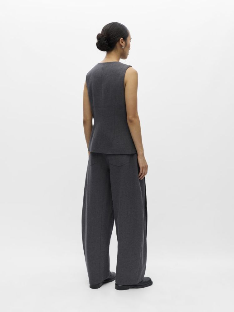 OBJKAVIN RE WAISTCOAT DARK GREY MELAN